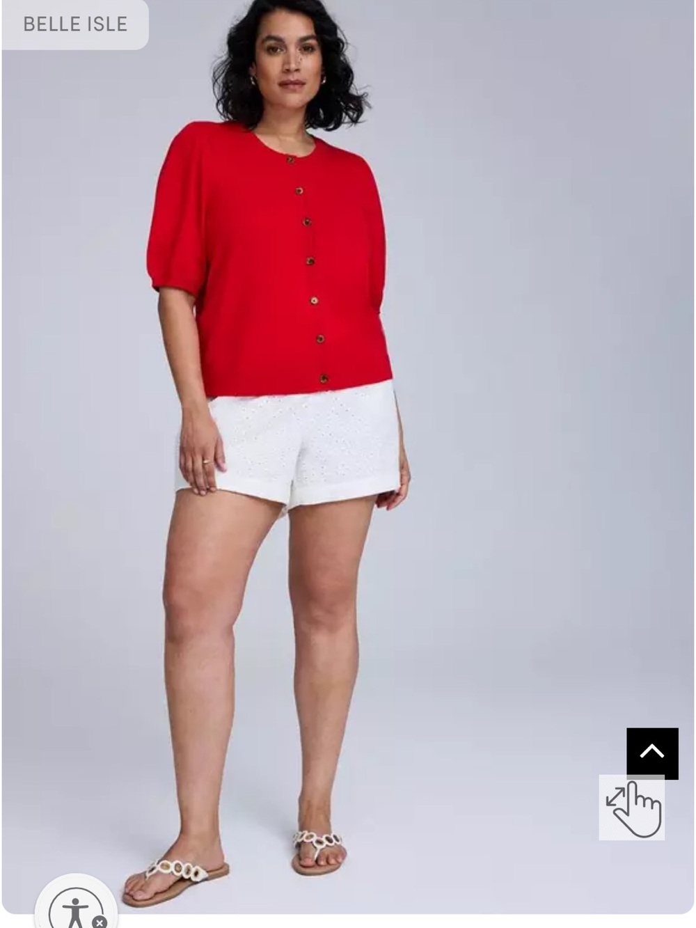 torrid belle isle scalloped cardi - Red Short Sleeve Button Cardigan